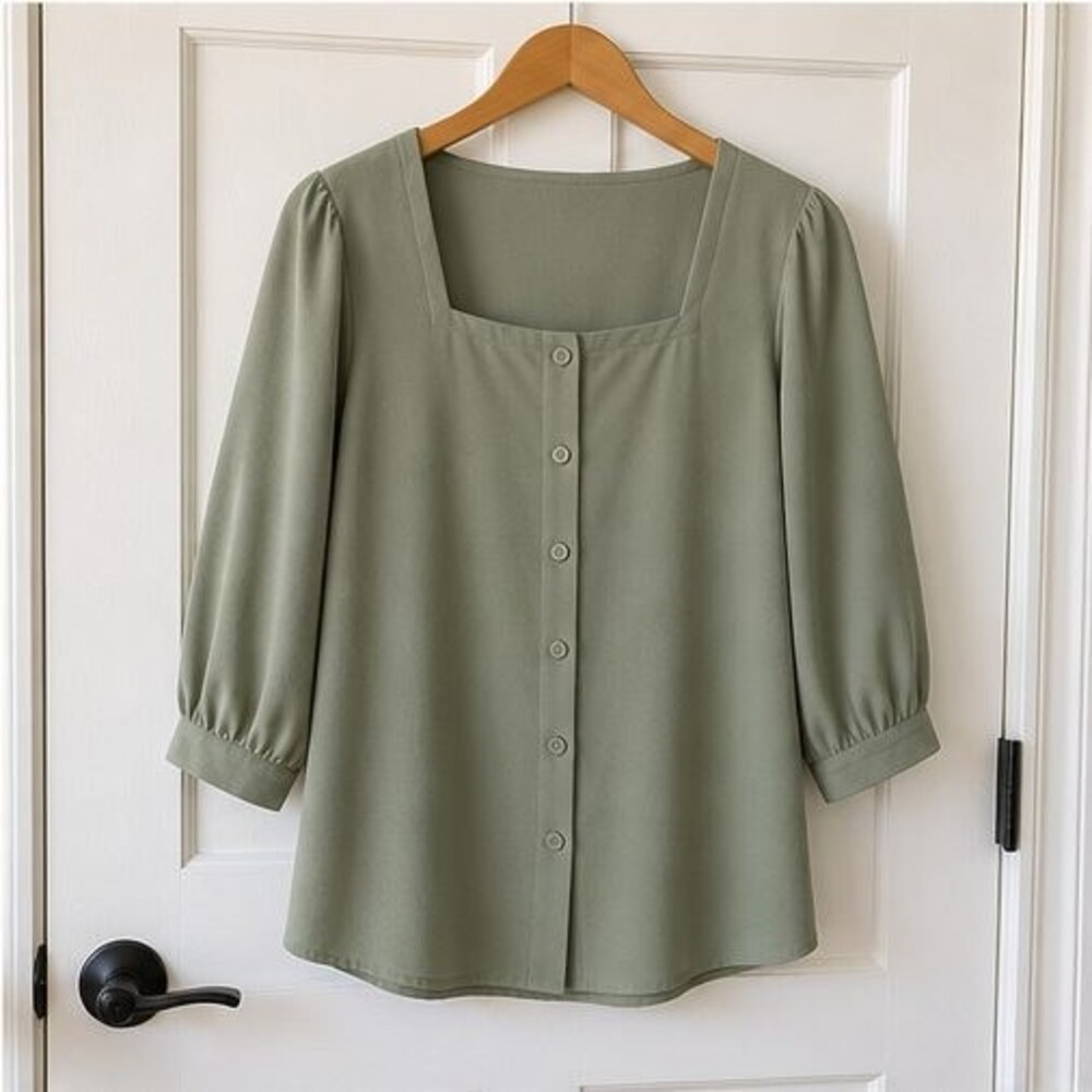 Navy Peplum Top